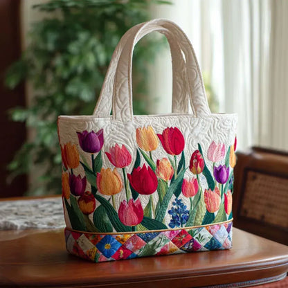 Ručně šitá taška Tulipánová zahrada