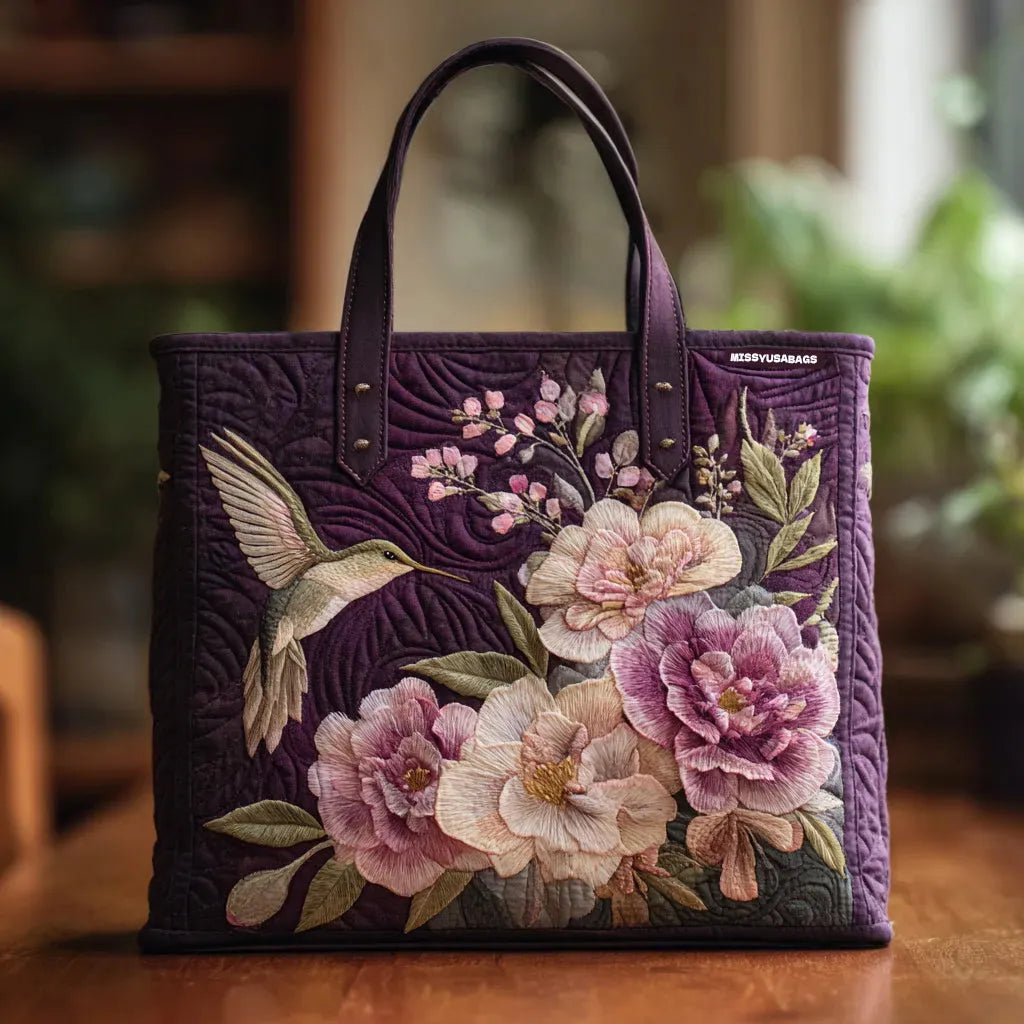 Ručně šitá taška Kolibřík a orchideje