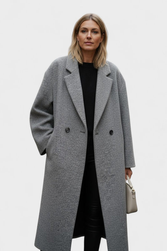 Daria | Dlouhý šedý oversize kabát
