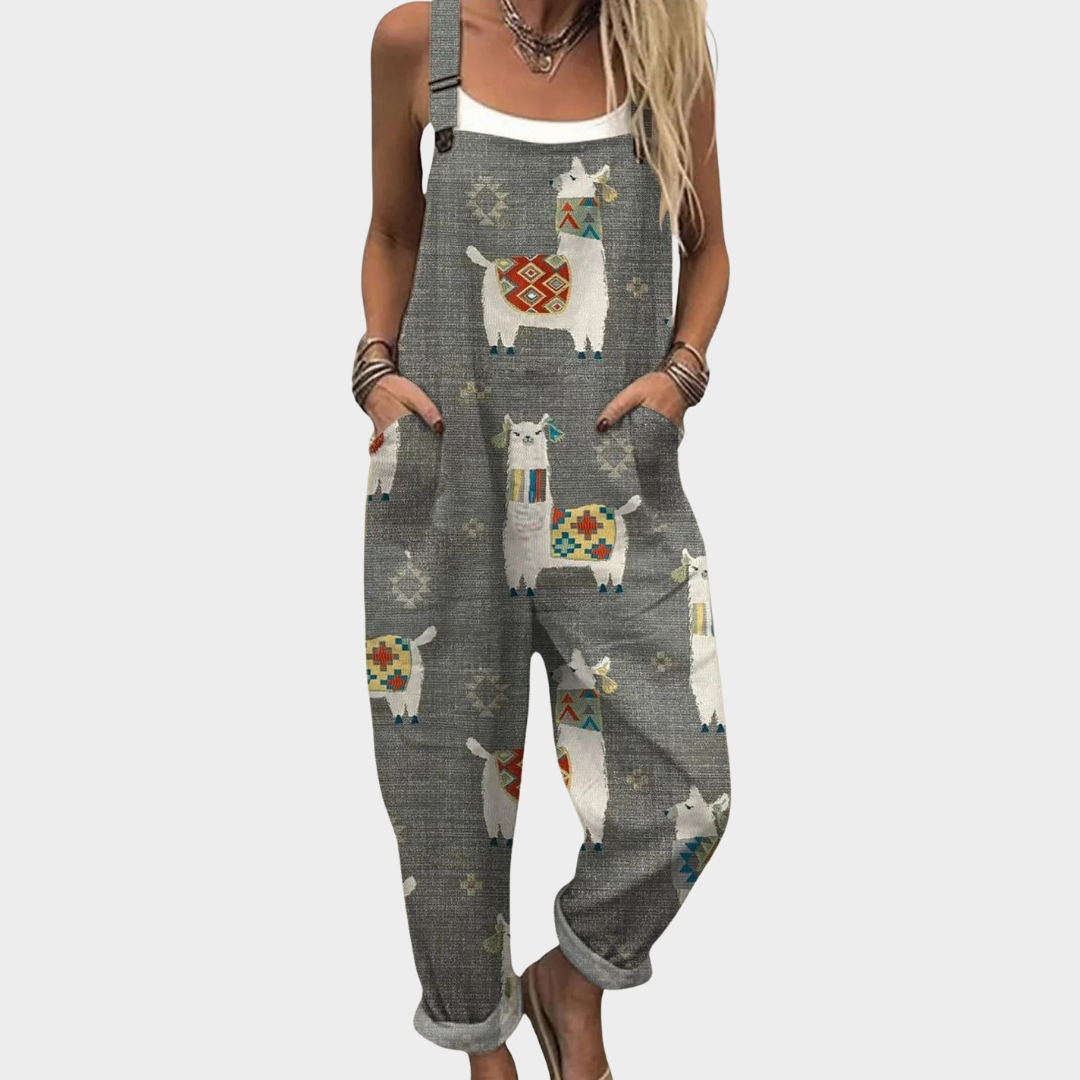 Emanuela Overal s šedými boho lamami