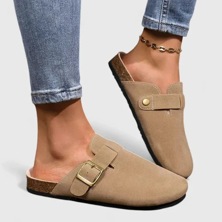 Marie | Béžové pohodlné mokasíny s páskem
