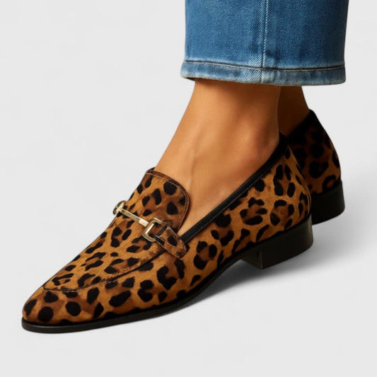 Nela | Hnědé mokasíny s leopardím vzorem