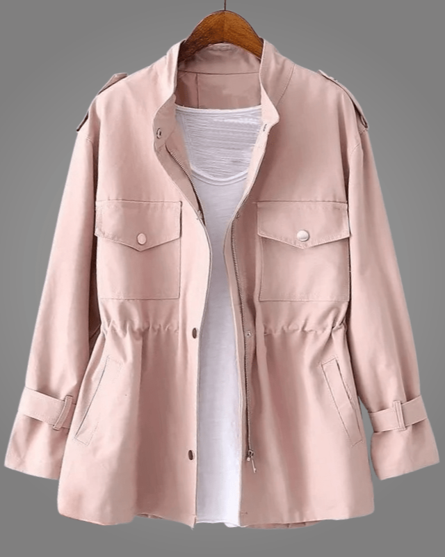 Veronika | Lehká růžová bunda v utility stylu
