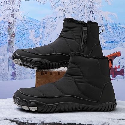 Blanka | Světle modré barefoot zimní boty s teplou podšívkou