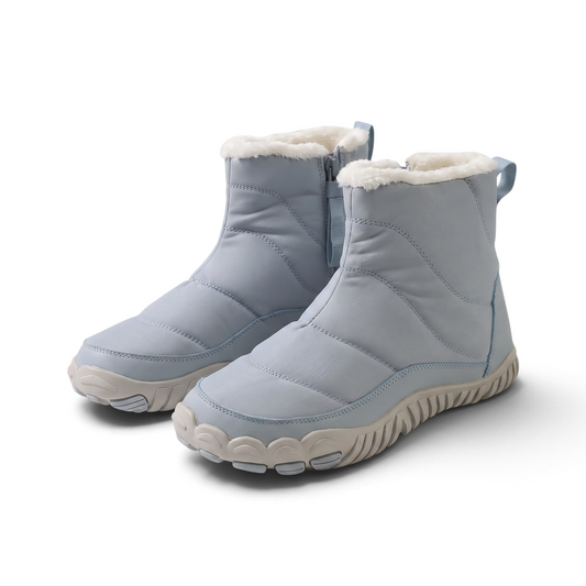 Blanka | Světle modré barefoot zimní boty s teplou podšívkou