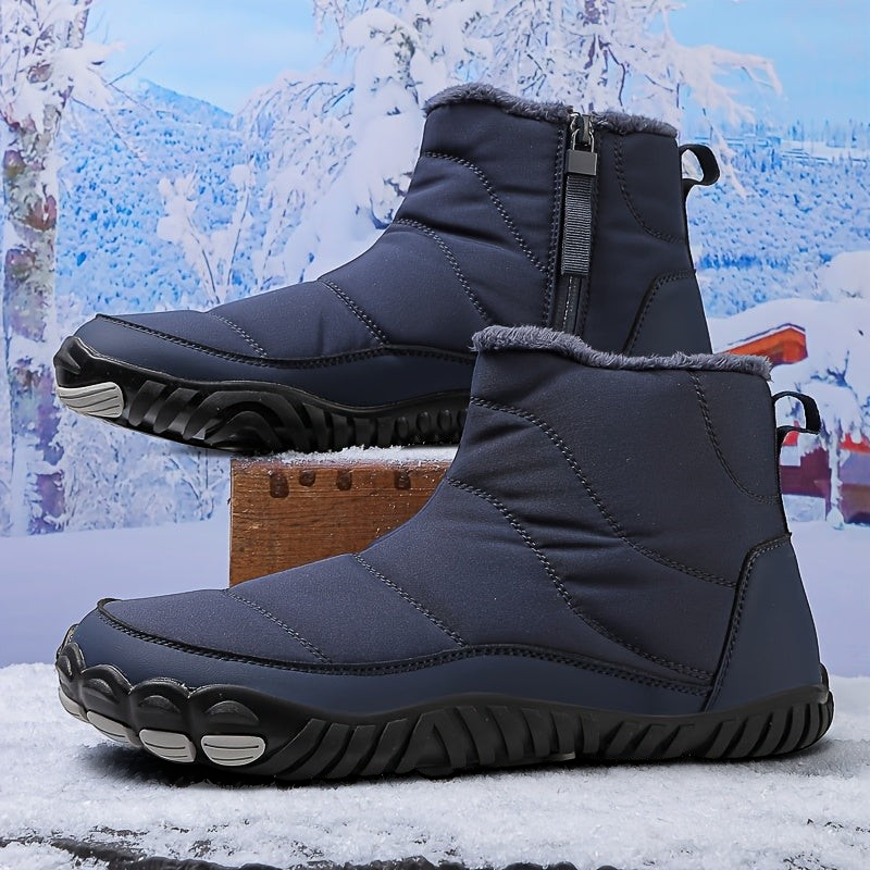 Blanka | Světle modré barefoot zimní boty s teplou podšívkou