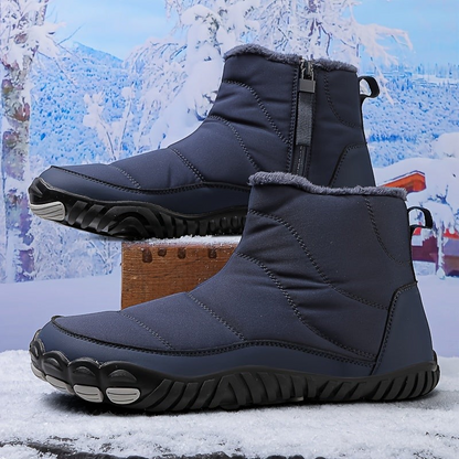 Blanka | Světle modré barefoot zimní boty s teplou podšívkou