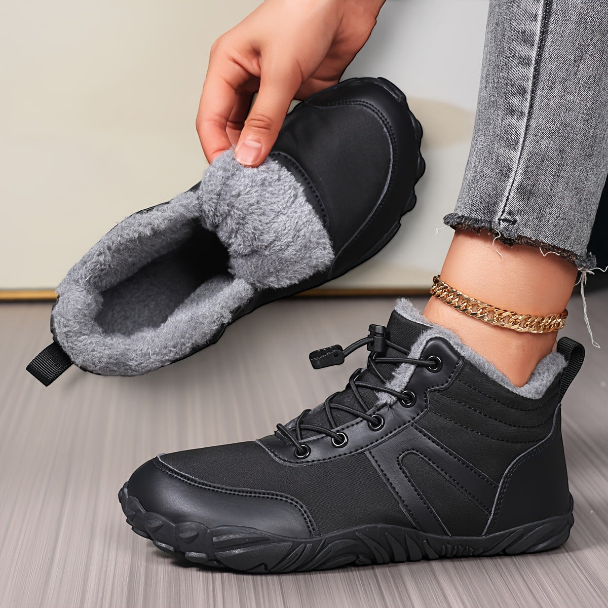 Marie | Zateplené barefoot zimní boty se širokou špičkou