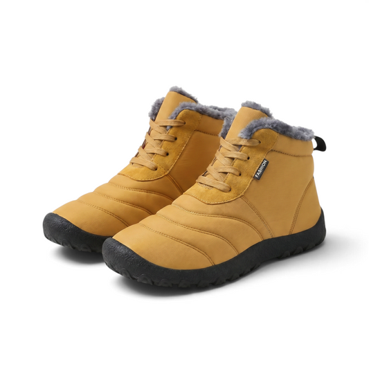Hedvika | Hořčicové zateplené barefoot zimní boty