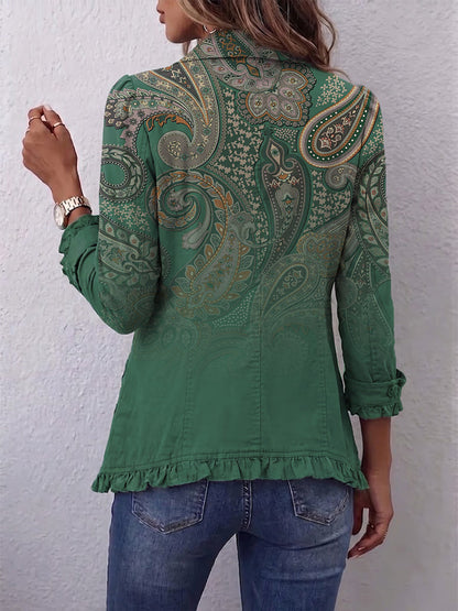 Eliška | Boho bunda s paisley vzorem a volánky